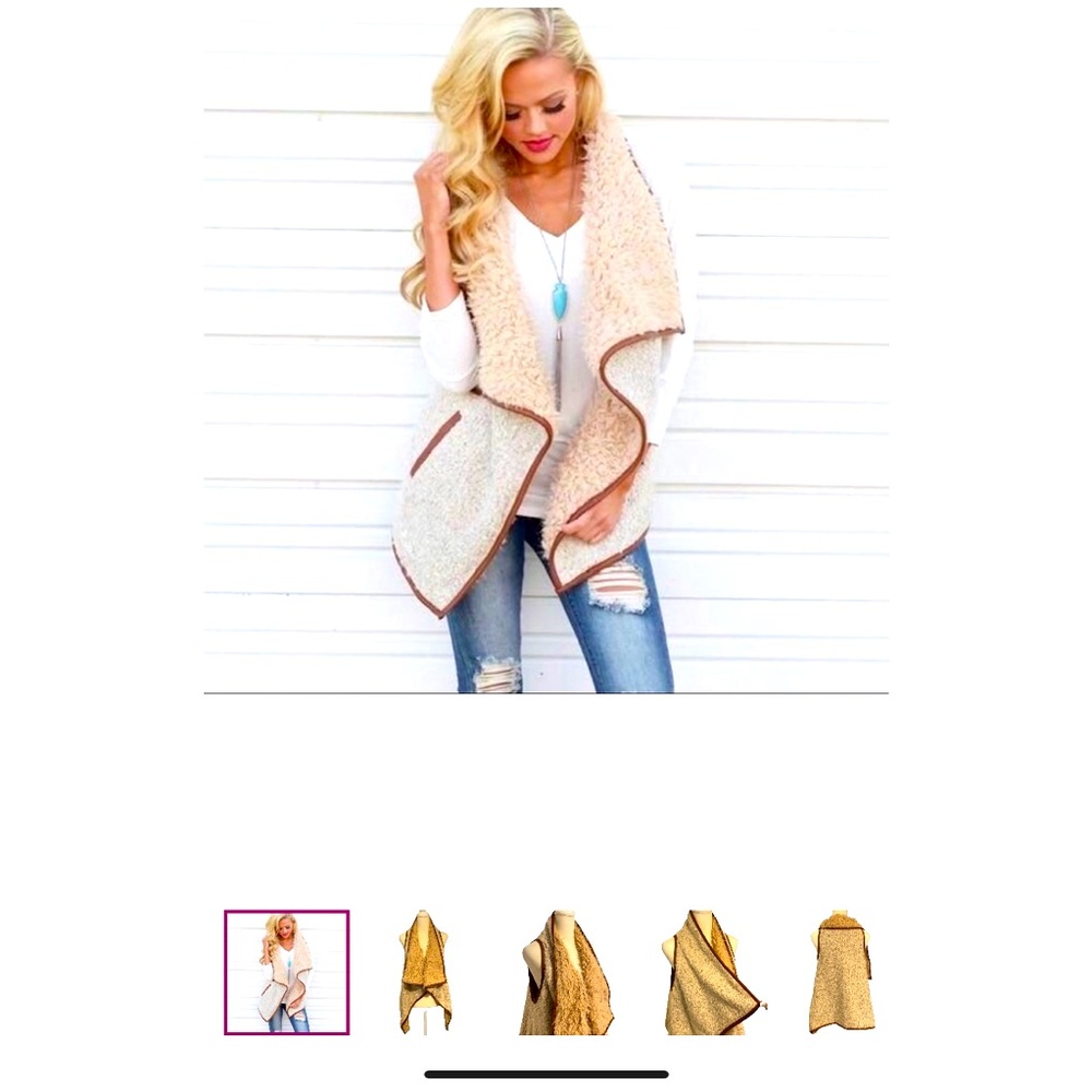 Love Tree Beige Fluffy Vest